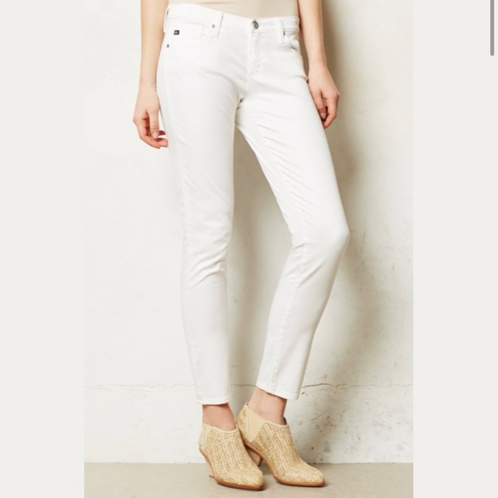 A.G. Adriano Goldschmied The Stevie Ankle Slim Straight Ankle White Pant Jeans30